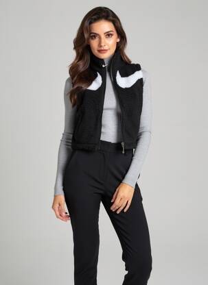 Jachete casual croială dreaptă negru NIKE femeie