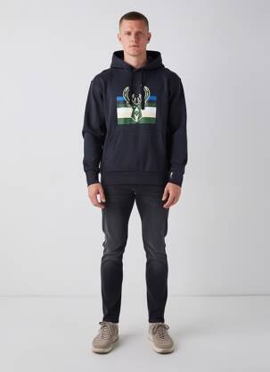 Hanorac cu glugă serigrafie flockată mâneci lungi negru NIKE bărbat