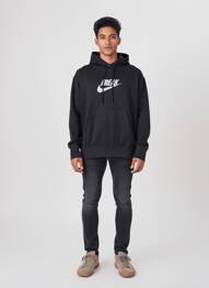 Hanorac cu glugă serigrafie flockată mâneci lungi negru NIKE bărbat