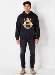 Hanorac cu glugă serigrafie flockată mâneci lungi negru NIKE bărbat