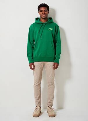 Hanorac cu glugă buzunare mâneci lungi verde NIKE bărbat