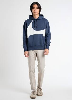 Hanorac cu glugă țesătură jersey mâneci lungi albastru NIKE bărbat