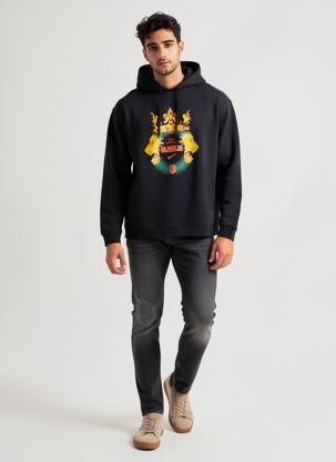 Hanorac cu glugă țesătură jersey mâneci lungi negru NIKE bărbat