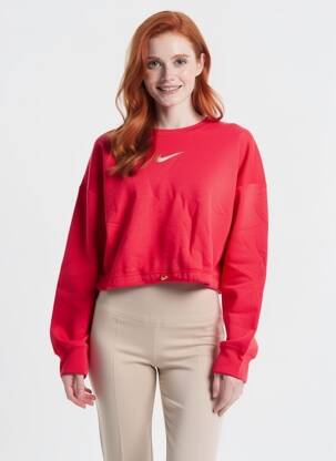Hanorac elasticitate mâneci lungi roșu NIKE femeie