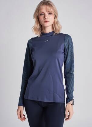 Tricou mâneci lungi mâneci lungi albastru NIKE femeie