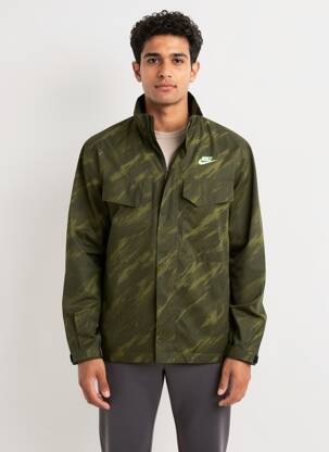Jachetă vânt buzunare fără glugă verde NIKE bărbat