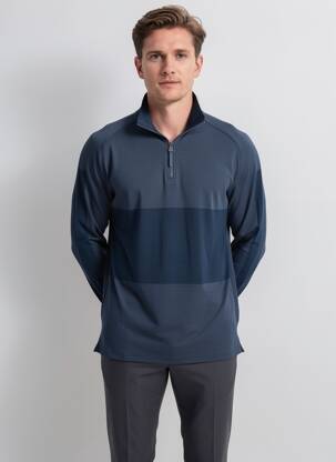Tricou croială cambrată mâneci lungi albastru NIKE bărbat