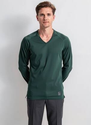 Tricou croială cambrată mâneci lungi verde NIKE bărbat