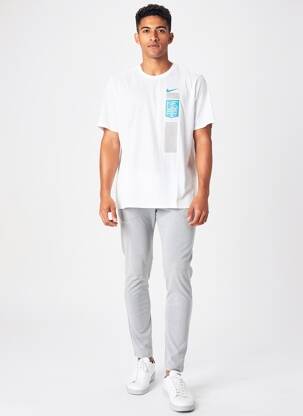 Tricou elasticitate mâneci scurte alb NIKE bărbat