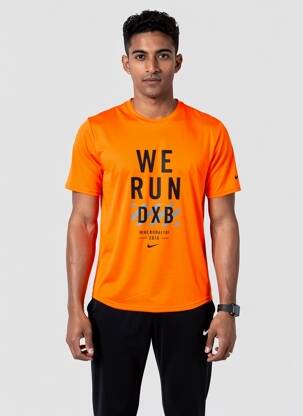 Tricou croială dreaptă mâneci scurte portocalie NIKE bărbat