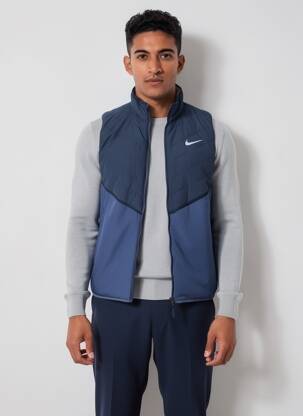 Geacă matlasată închidere cu fermoar pe față fără glugă albastru NIKE bărbat