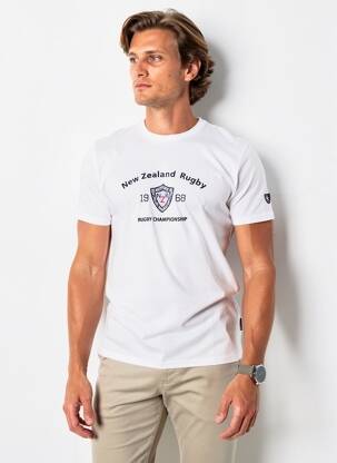 Tricou broderie mâneci scurte alb CAMBERABERO bărbat