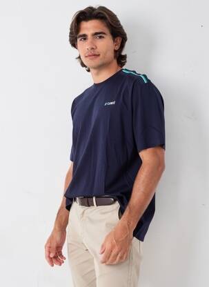 Tricou croială dreaptă mâneci scurte albastru CAMBERABERO bărbat