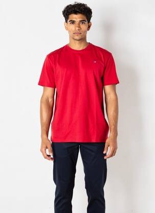 Tricou broderie mâneci scurte roșu CAMBERABERO bărbat