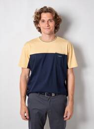Tricou croială dreaptă mâneci scurte albastru CAMBERABERO bărbat