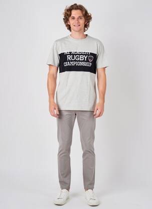 Tricou broderie mâneci scurte gri CAMBERABERO bărbat