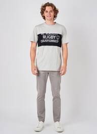 Tricou broderie mâneci scurte gri CAMBERABERO bărbat
