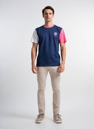Tricou croială cambrată mâneci scurte albastru CAMBERABERO bărbat