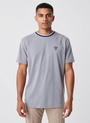 Tricou croială dreaptă mâneci scurte albastru CAMBERABERO bărbat