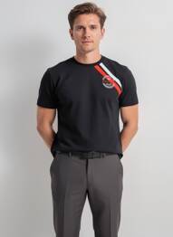 Tricou broderie mâneci scurte negru CAMBERABERO bărbat