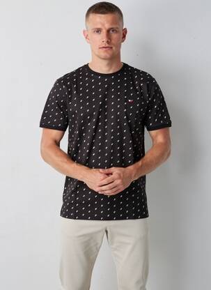 Tricou croială dreaptă mâneci scurte negru CAMBERABERO bărbat
