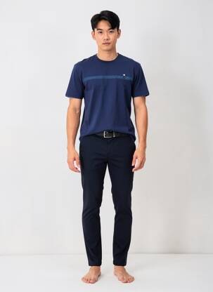 Tricou croială dreaptă mâneci scurte albastru CAMBERABERO bărbat