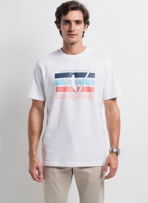 Tricou elasticitate mâneci scurte alb CAMBERABERO bărbat
