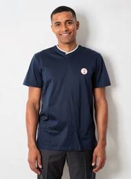 Tricou broderie mâneci scurte albastru CAMBRIDGE bărbat
