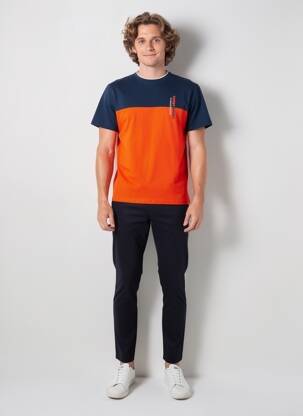 Tricou elasticitate mâneci scurte portocalie CAMBERABERO bărbat