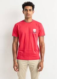 Tricou broderie mâneci scurte roșu CAMBERABERO bărbat