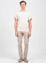 Tricou broderie mâneci scurte bej CAMBERABERO bărbat