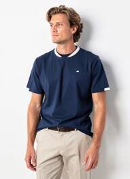 Tricou broderie mâneci scurte albastru CAMBERABERO bărbat