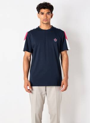 Tricou broderie mâneci scurte negru CAMBERABERO bărbat