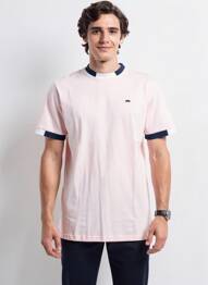 Tricou broderie mâneci scurte roz CAMBERABERO bărbat