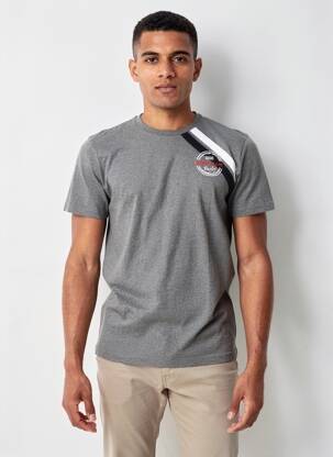 Tricou broderie mâneci scurte gri CAMBERABERO bărbat