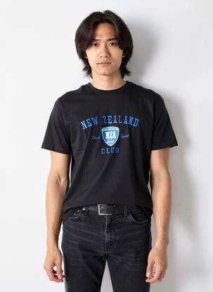 Tricou broderie mâneci scurte negru CAMBERABERO bărbat