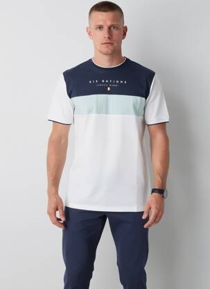 Tricou broderie mâneci scurte alb CAMBERABERO bărbat