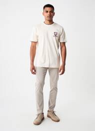 Tricou broderie mâneci scurte bej CAMBERABERO bărbat