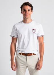 Tricou broderie mâneci scurte alb CAMBERABERO bărbat