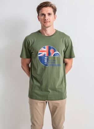 Tricou croială cambrată mâneci scurte verde CAMBERABERO bărbat