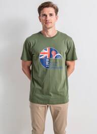 Tricou croială cambrată mâneci scurte verde CAMBERABERO bărbat