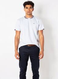 Tricou broderie mâneci scurte albastru CAMBERABERO bărbat