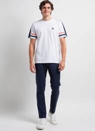 Tricou broderie mâneci scurte alb CAMBERABERO bărbat