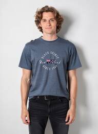 Tricou broderie mâneci scurte albastru CAMBERABERO bărbat