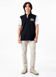 Polo broderie mâneci scurte negru CAMBERABERO bărbat