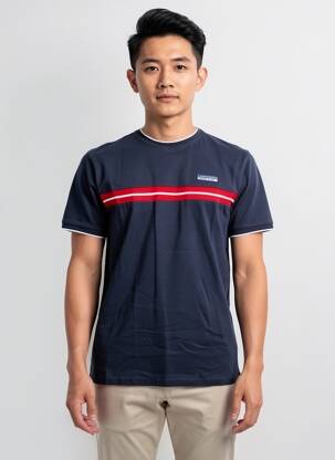 Tricou croială dreaptă mâneci scurte albastru CAMBERABERO bărbat