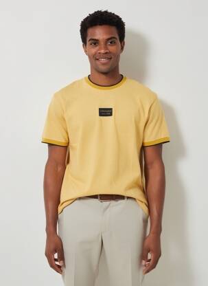 Tricou croială dreaptă mâneci scurte galben CAMBERABERO bărbat