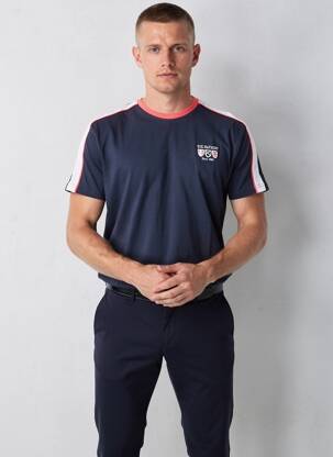 Tricou croială dreaptă mâneci scurte albastru CAMBERABERO bărbat