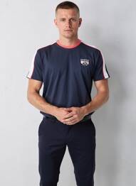 Tricou croială dreaptă mâneci scurte albastru CAMBERABERO bărbat