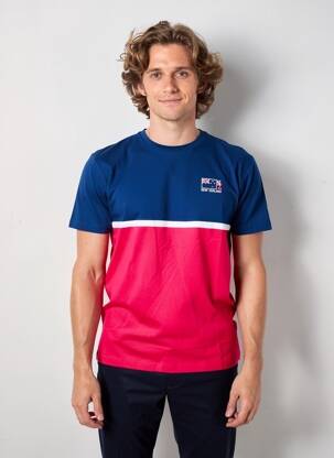 Tricou croială dreaptă mâneci scurte albastru CAMBERABERO bărbat